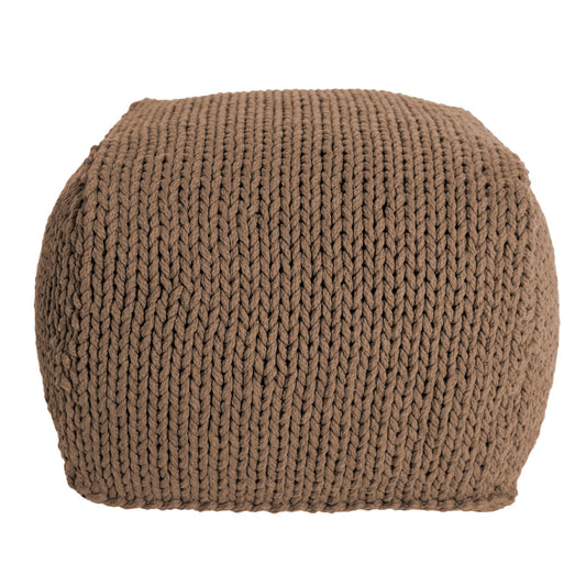 Puff Tricô Quadrado 40x50 Caramelo
