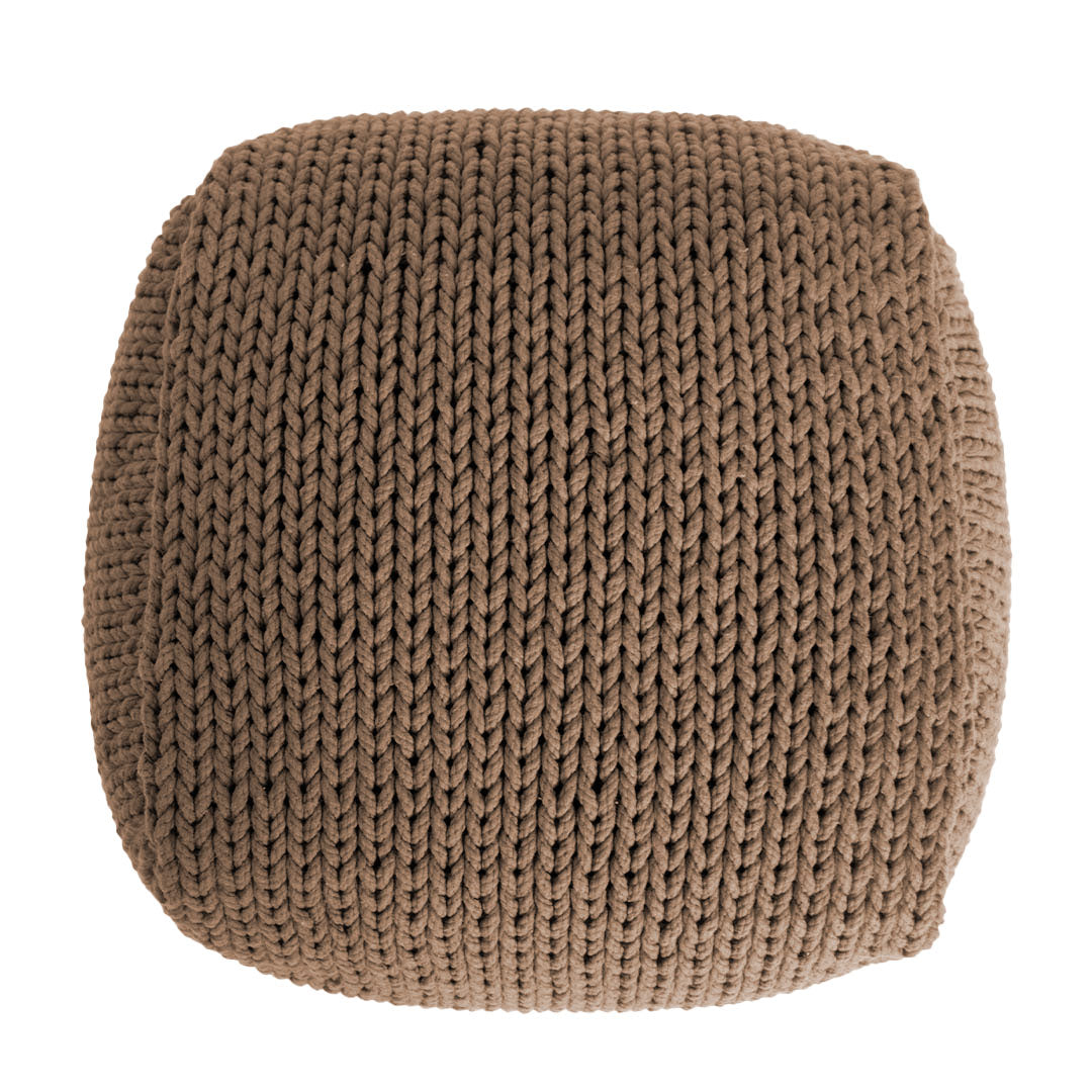 Puff Tricô Quadrado 40x50 Caramelo