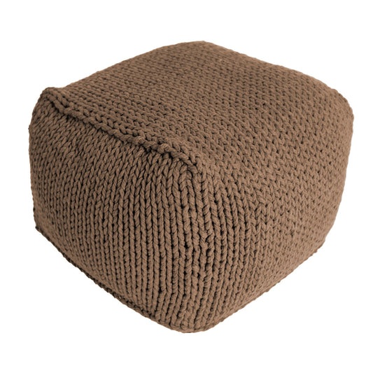 Puff Tricô Quadrado 40x50 Caramelo