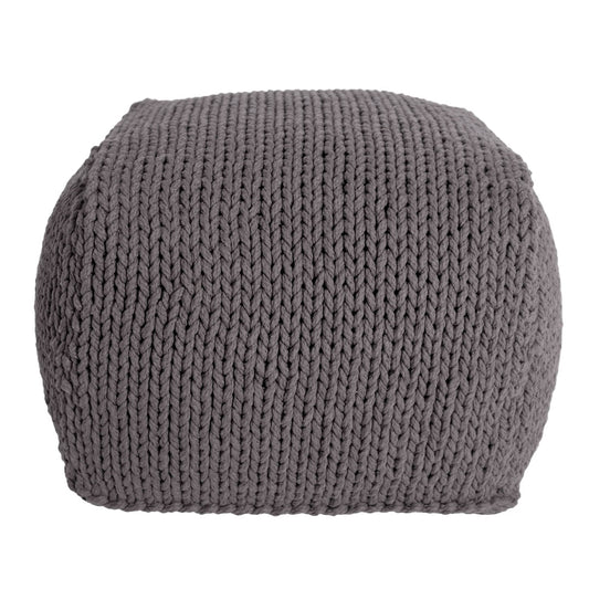 Puff Tricô Quadrado 40x50 Cinza