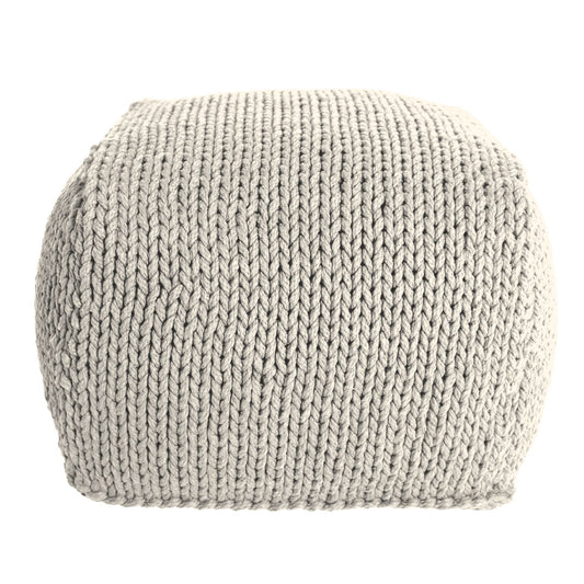 Puff Tricô Quadrado 40x50 Cru