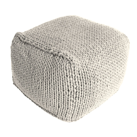 Puff Tricô Quadrado 40x50 Cru