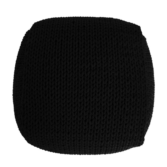 Puff Tricô Quadrado 40x50 Preto