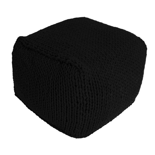 Puff Tricô Quadrado 40x50 Preto