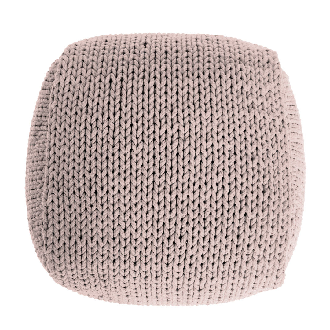 Puff Tricô Quadrado 40x50 Rose