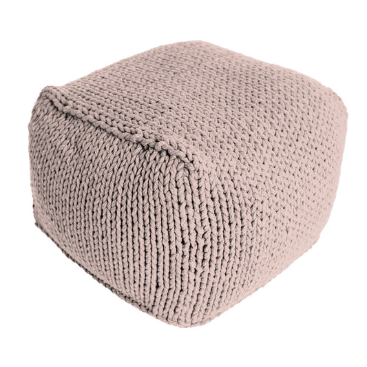 Puff Tricô Quadrado 40x50 Rose