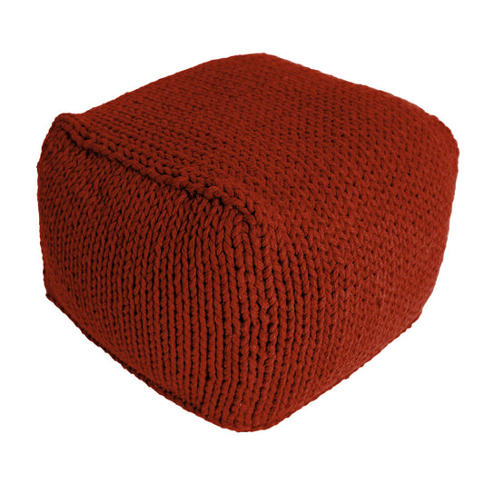 Puff Tricô Quadrado 40x50 Terracota