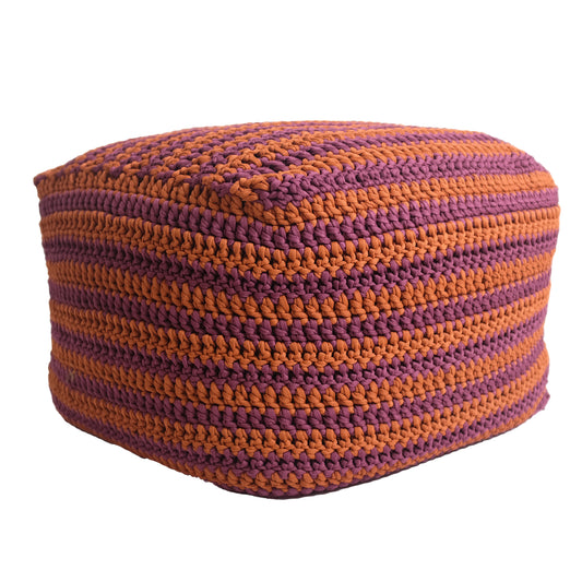 Puff Quadrado Listra Horizontal Outdoor 40x50x50 Marsala/Terracota