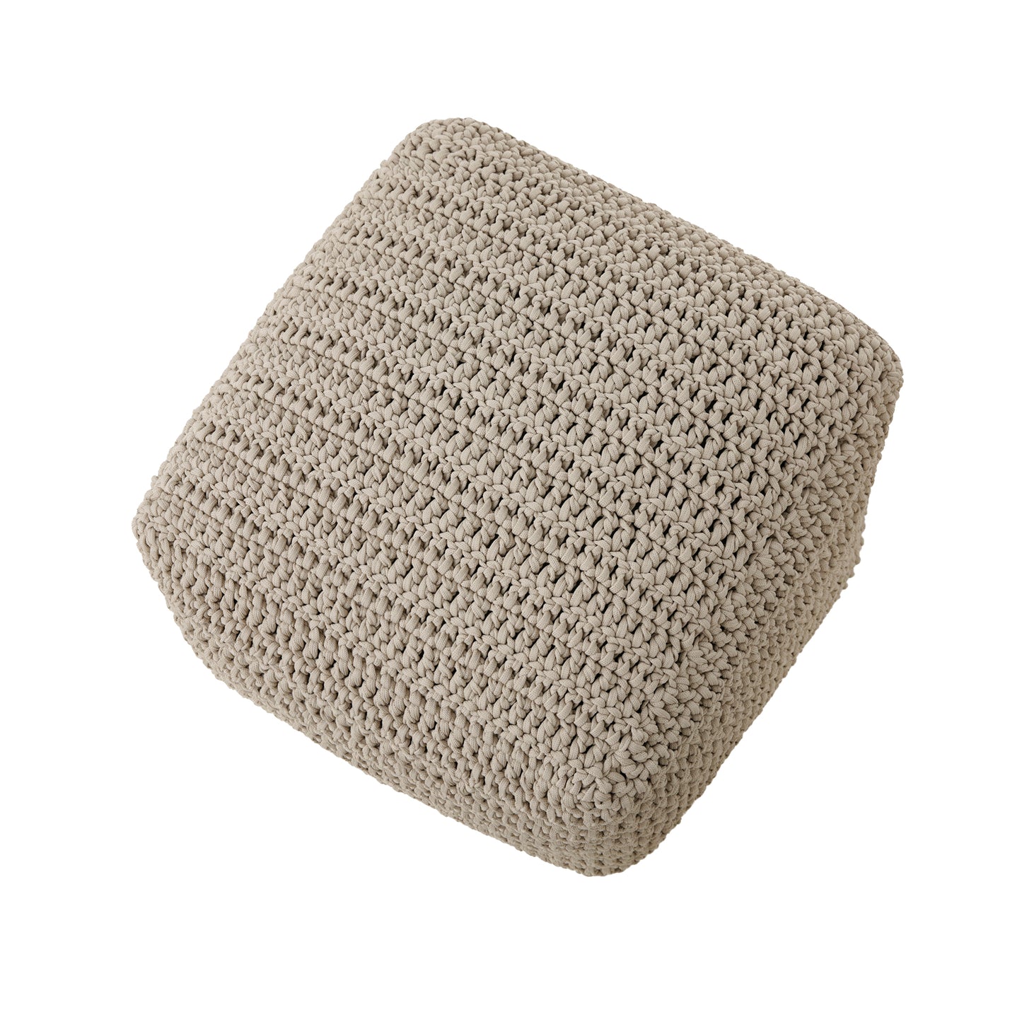 Puff Crochê Quadrado Outdoor 40x50x50 Cru