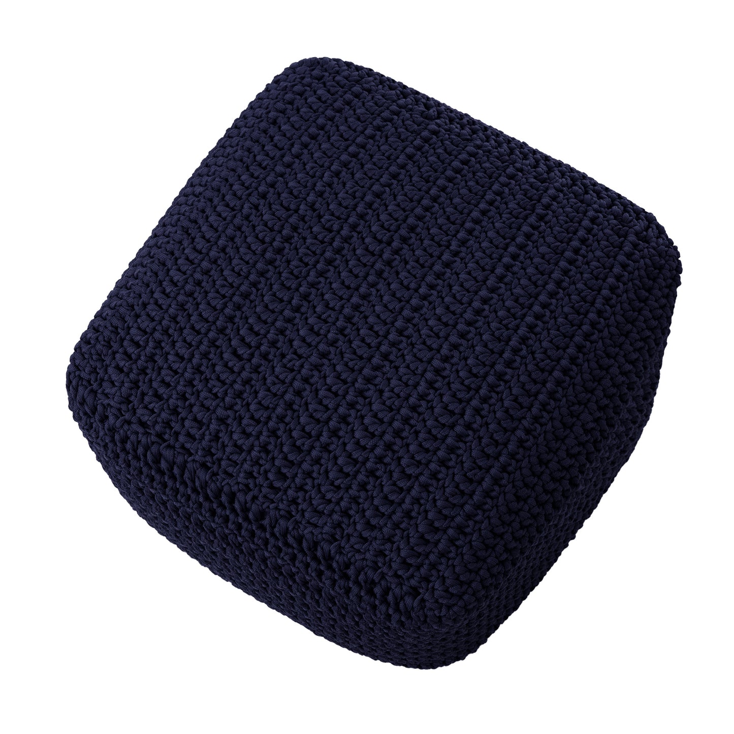 Puff Crochê Quadrado Outdoor 40x50x50 Marinho