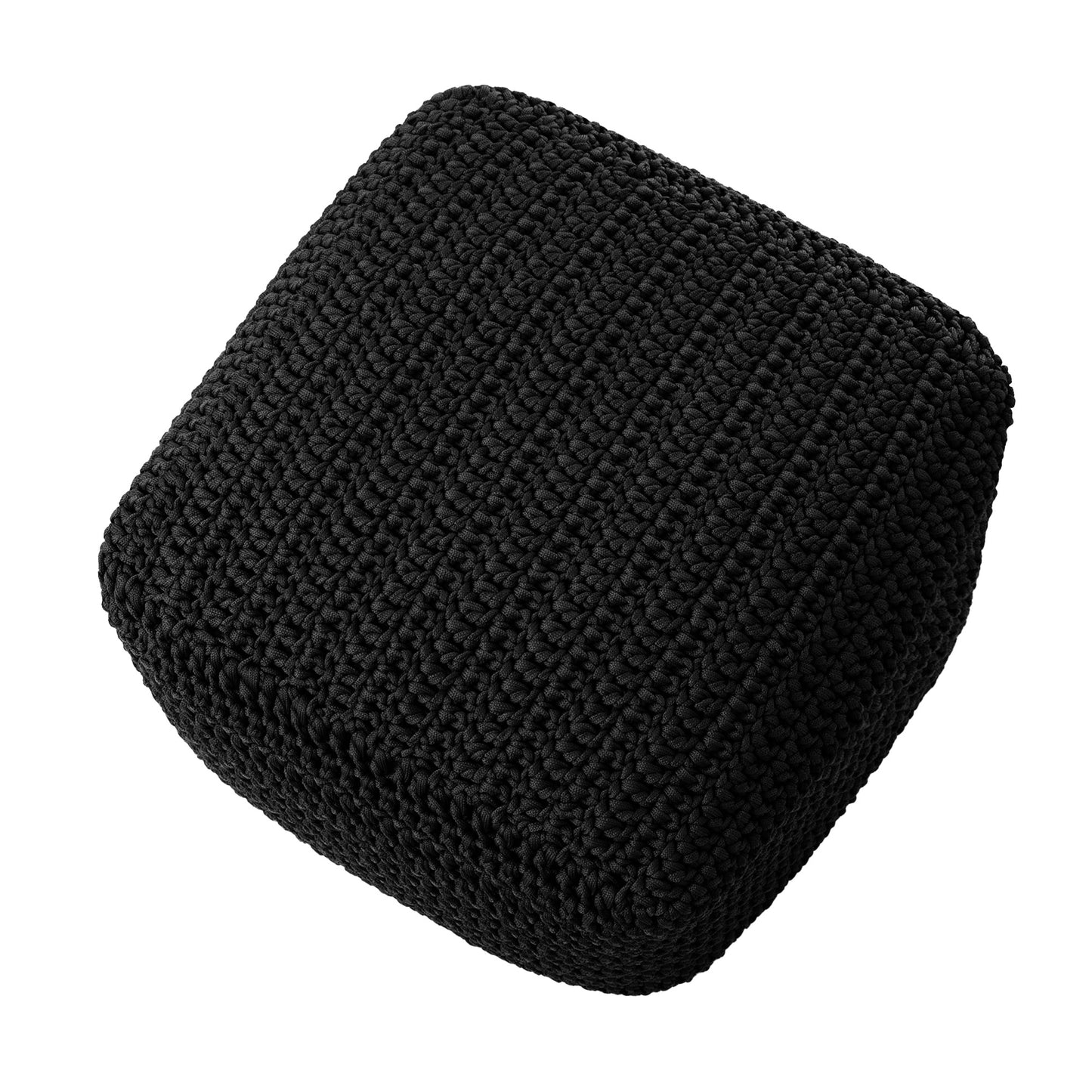 Puff Crochê Quadrado Outdoor 40x50x50 Preto