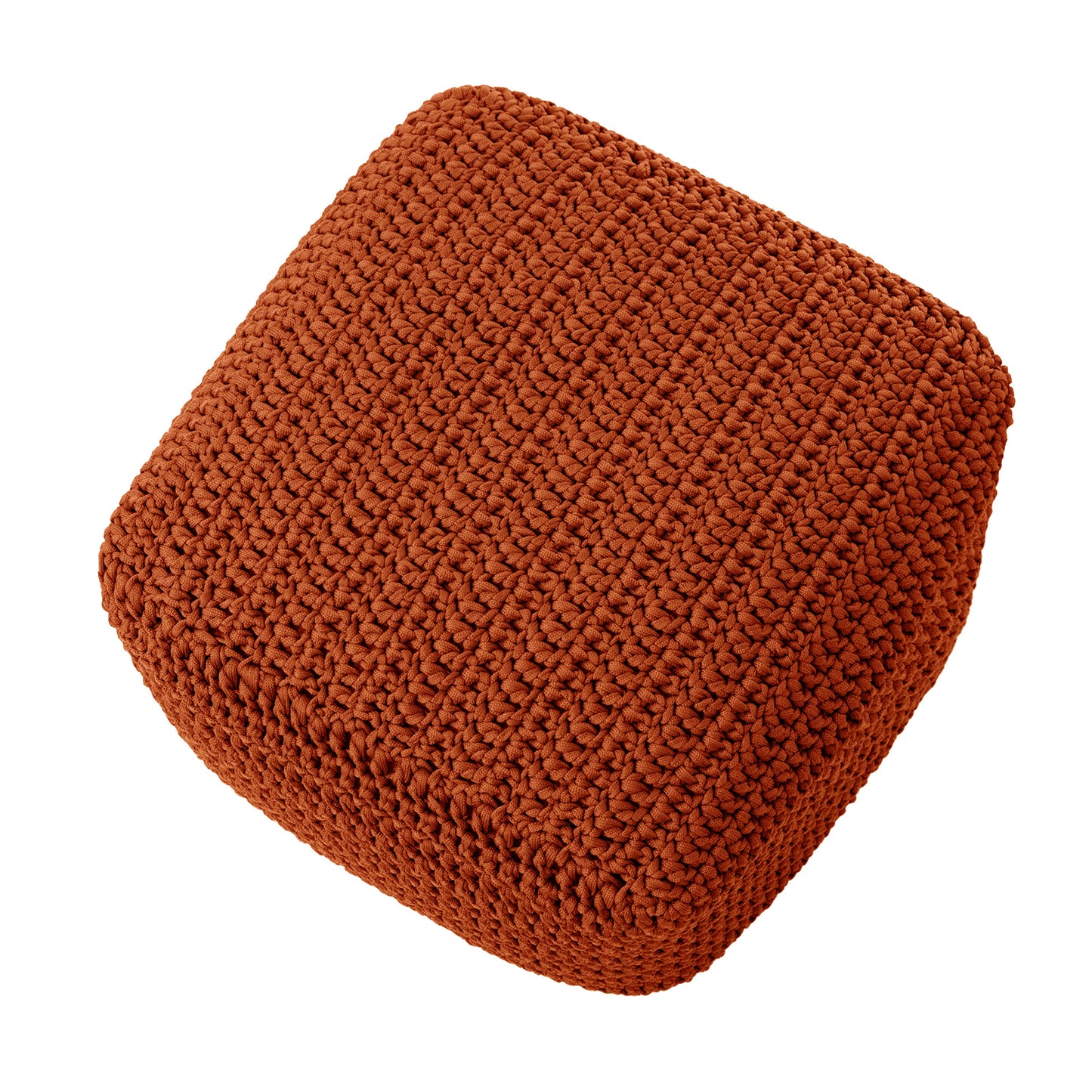 Puff Crochê Quadrado Outdoor 40x50x50 Terracota