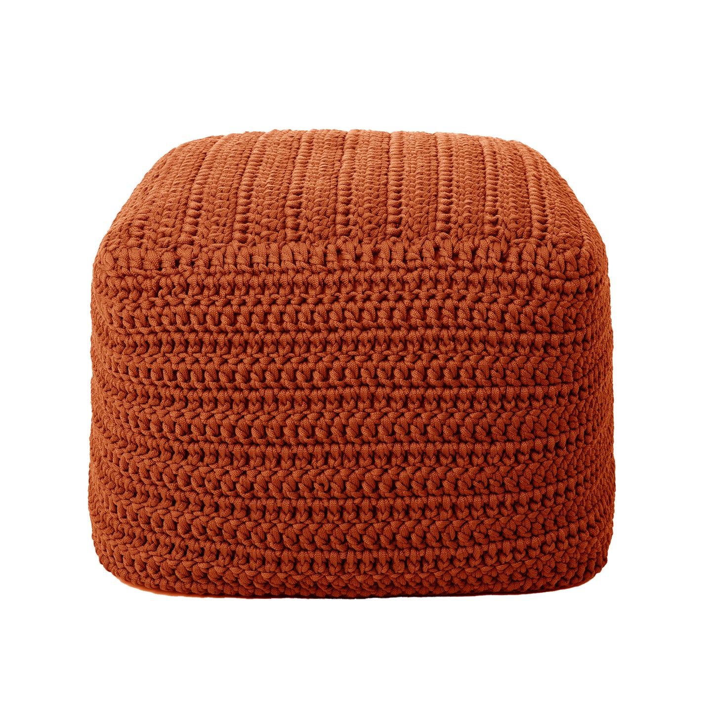Puff Crochê Quadrado Outdoor 40x50x50 Terracota