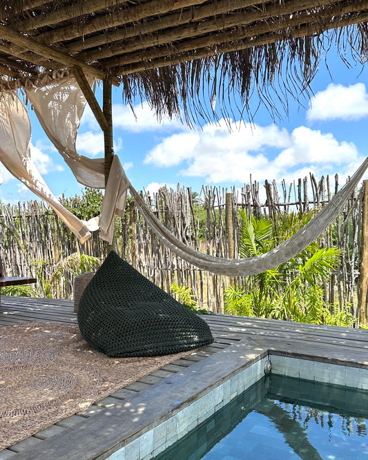 Puff String Outdoor 90x120 Preto Pronta Entrega
