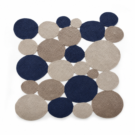 Tapete Bolas Outdoor 225x260 Cru/Fendi/Marinho