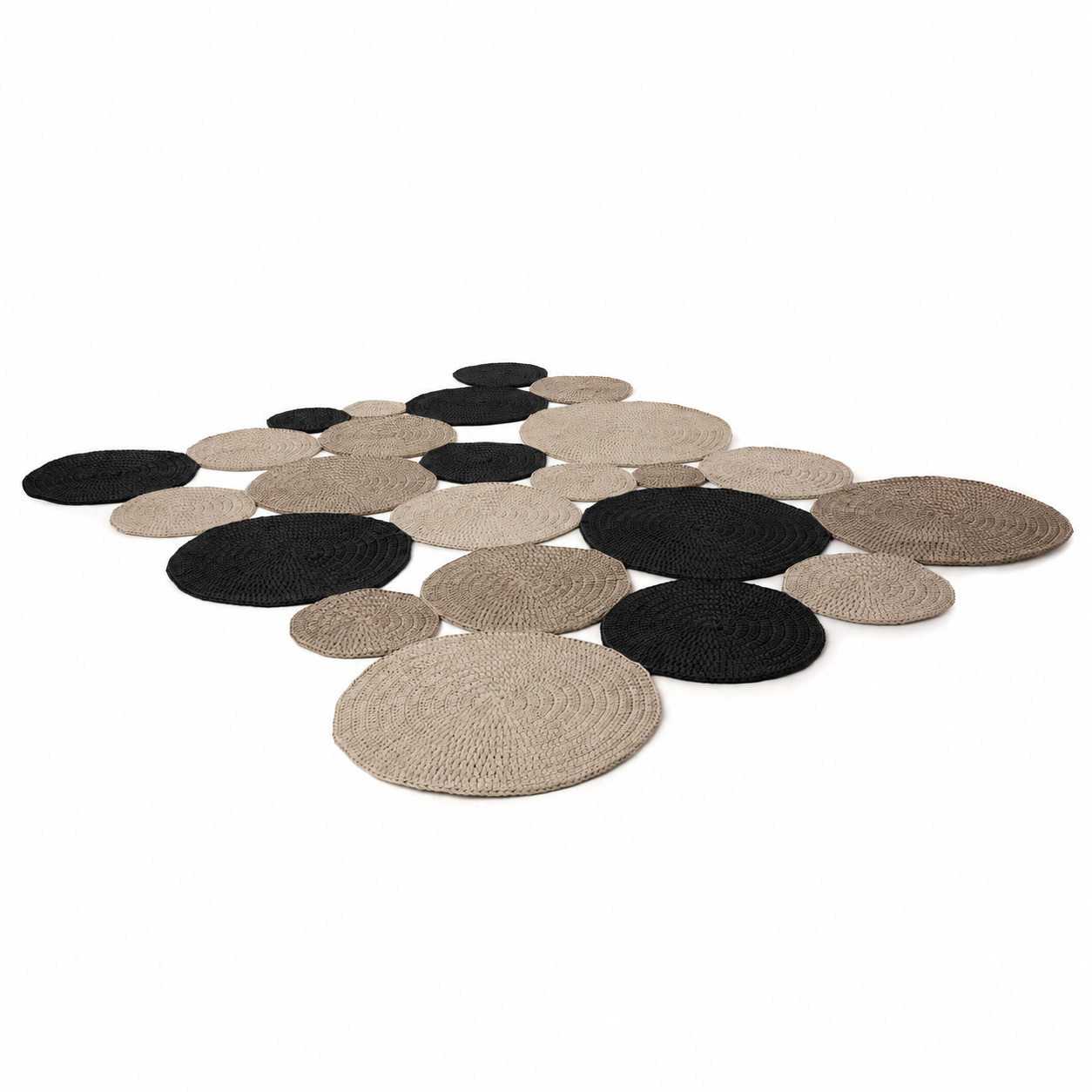 Tapete Bolas Outdoor 225x260 Cru/Fendi/Preto