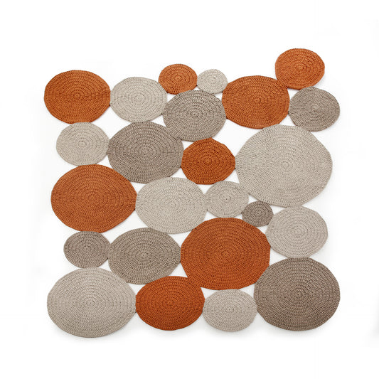 Tapete Bolas Outdoor 225x260 Cru/Fendi/Terracota Pronta Entrega