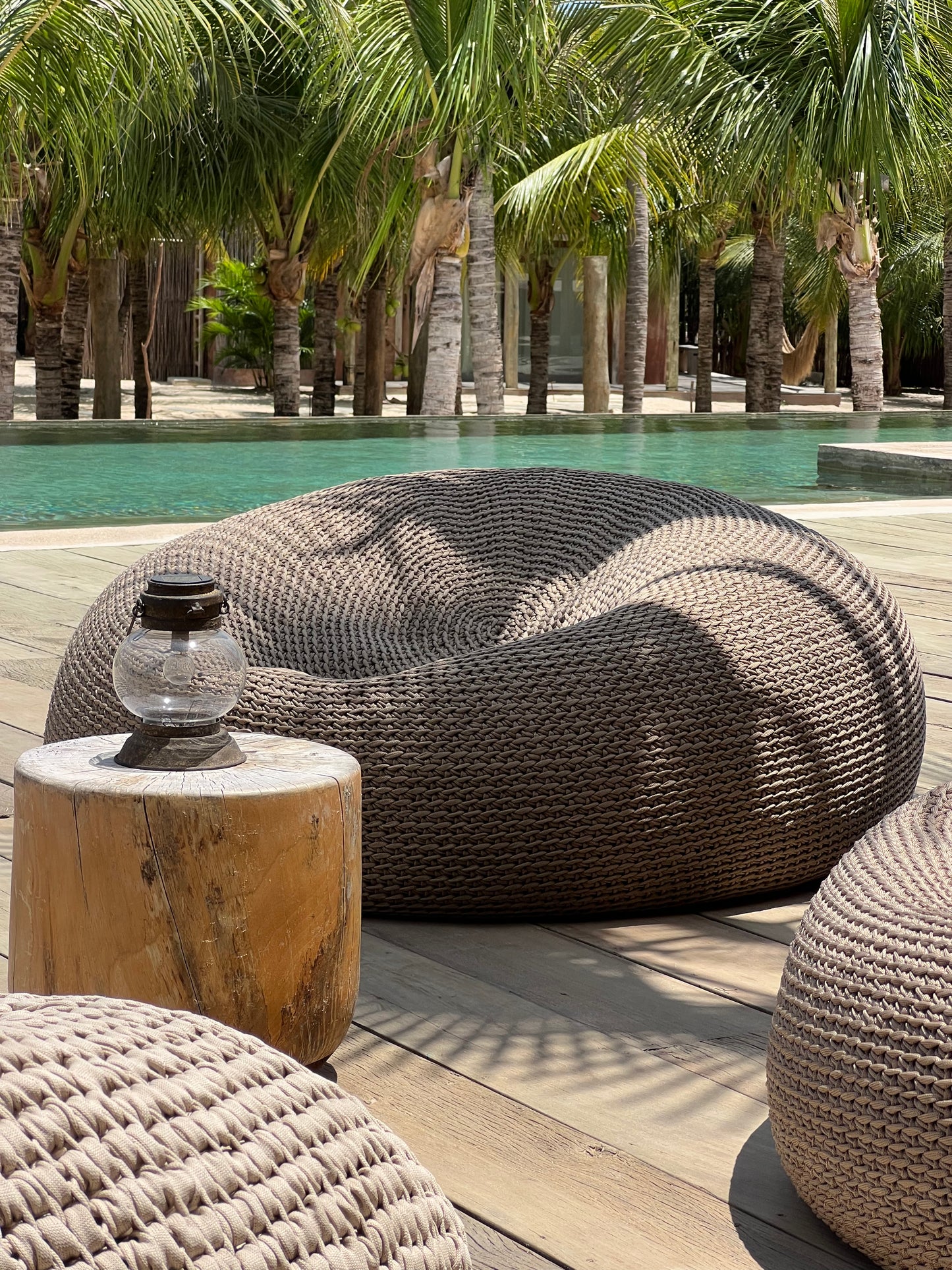 Puff em Crochê Bola Outdoor 50x100 Fendi