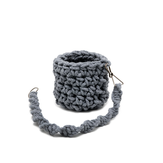 Cachepot String Suspenso em crochê artesanal e macramê 15x12 Cinza