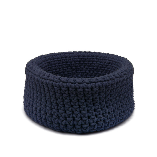 Cesta Sting em crochê artesanal 18x30 Marinho 
