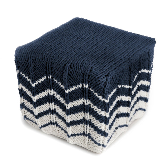 Puff Zig Zag 40x45 Marinho Pronta Entrega