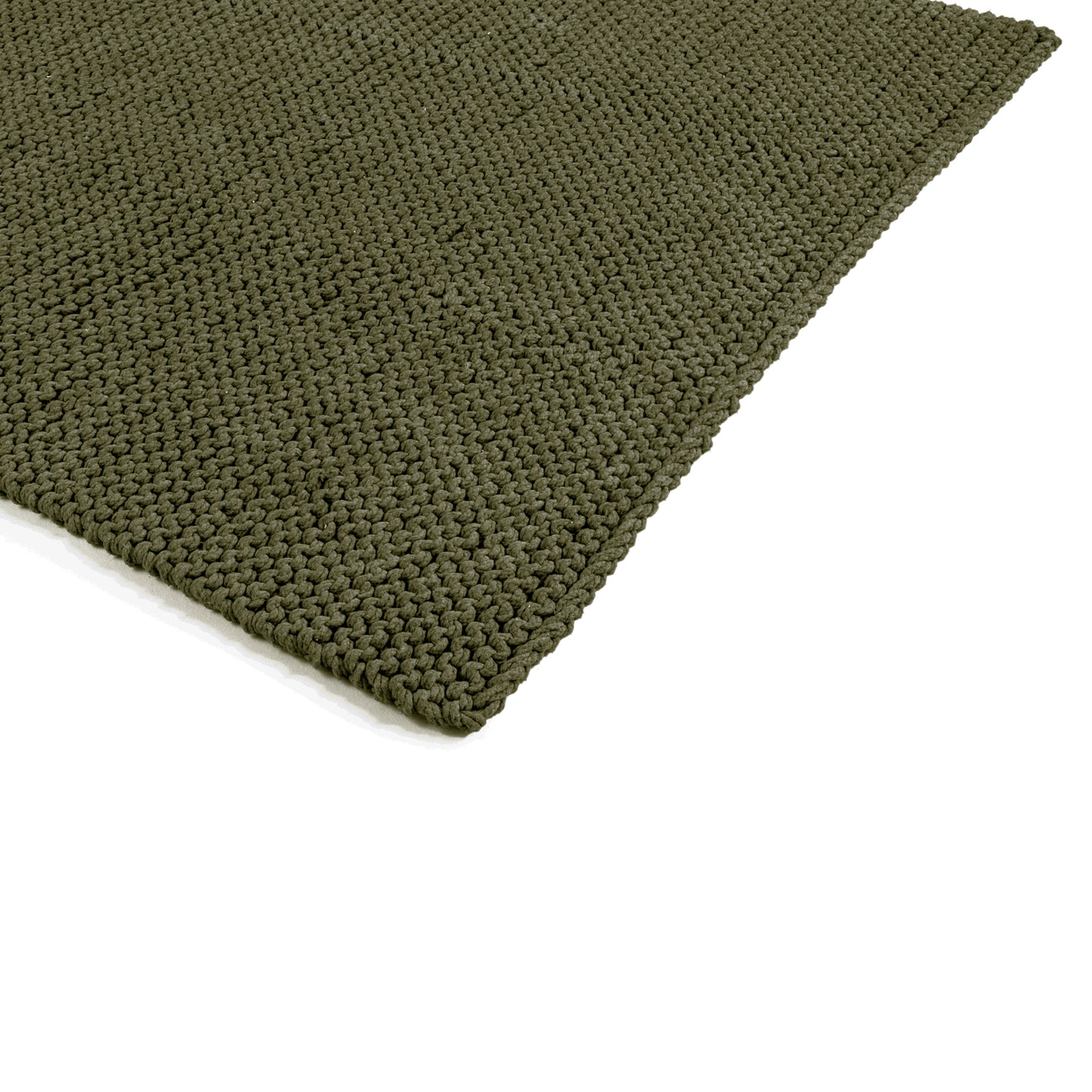 Tapete em tricô artesanal Verde, com fio 100% algodão. Dimensões: Largura - 150cm; Comprimento - 200cm. 