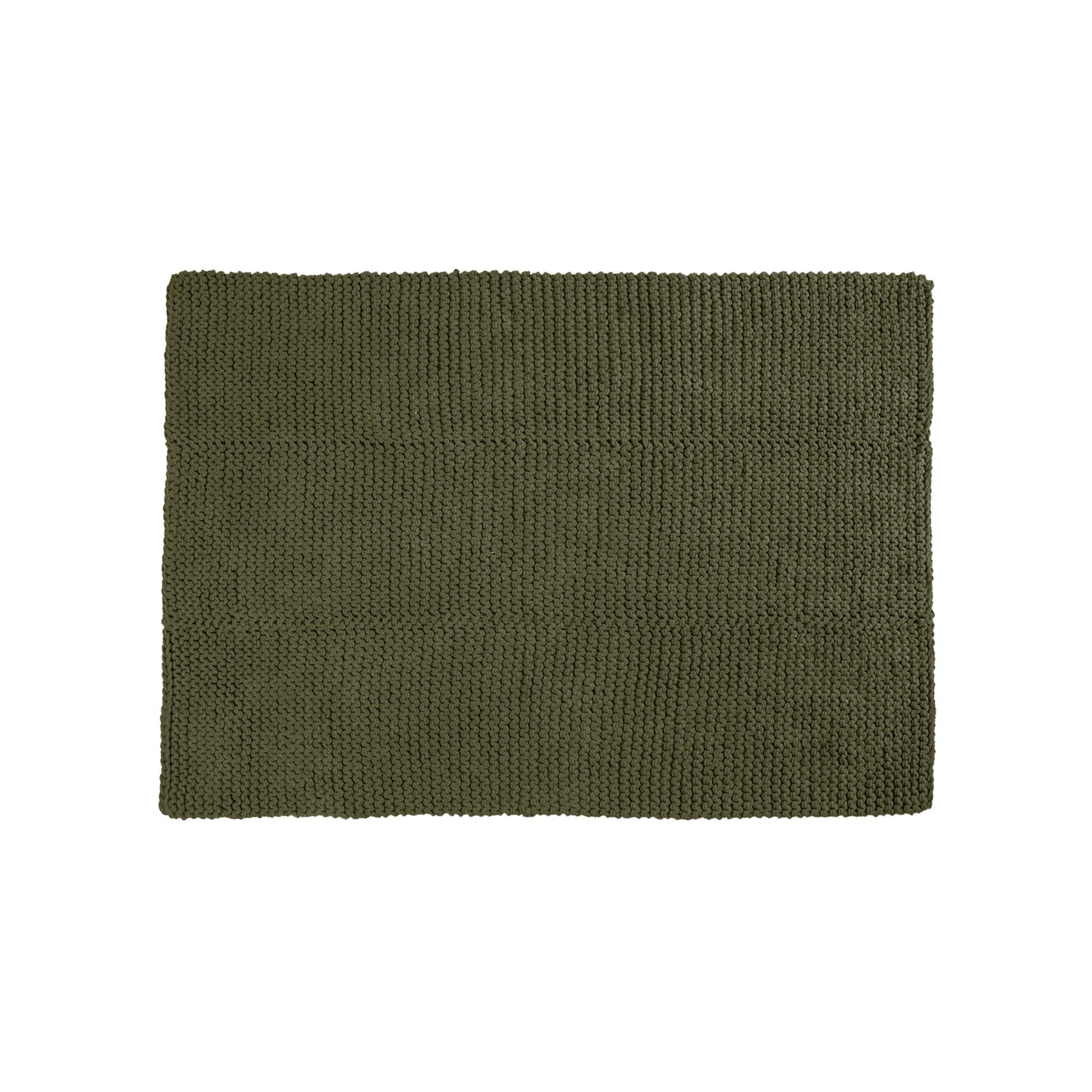Tapete em tricô artesanal Verde, com fio 100% algodão. Dimensões: Largura - 150cm; Comprimento - 200cm. 