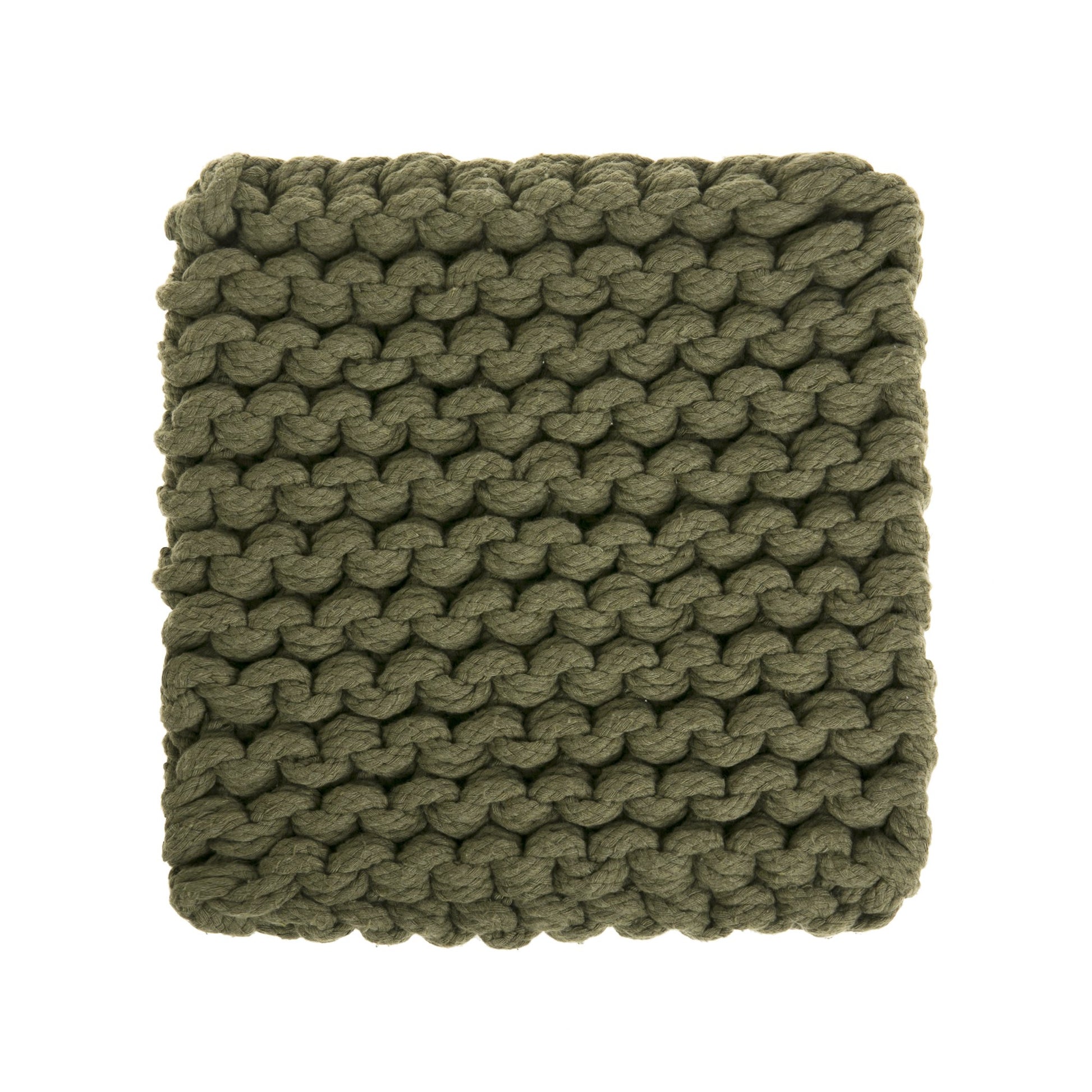 amostra de pontos / Tapete em tricô artesanal Verde, com fio 100% algodão. Dimensões: Largura - 150cm; Comprimento - 200cm. 