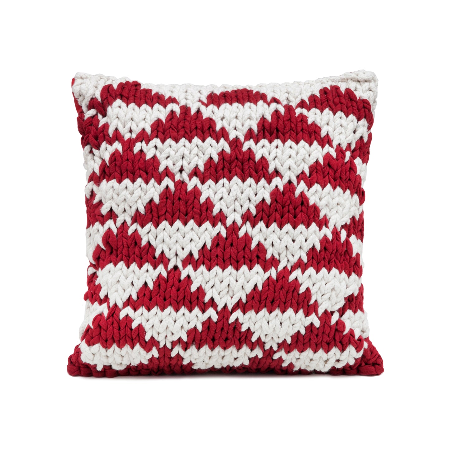 Almofada em tricô artesanal Triângulo 60x60 Vermelho