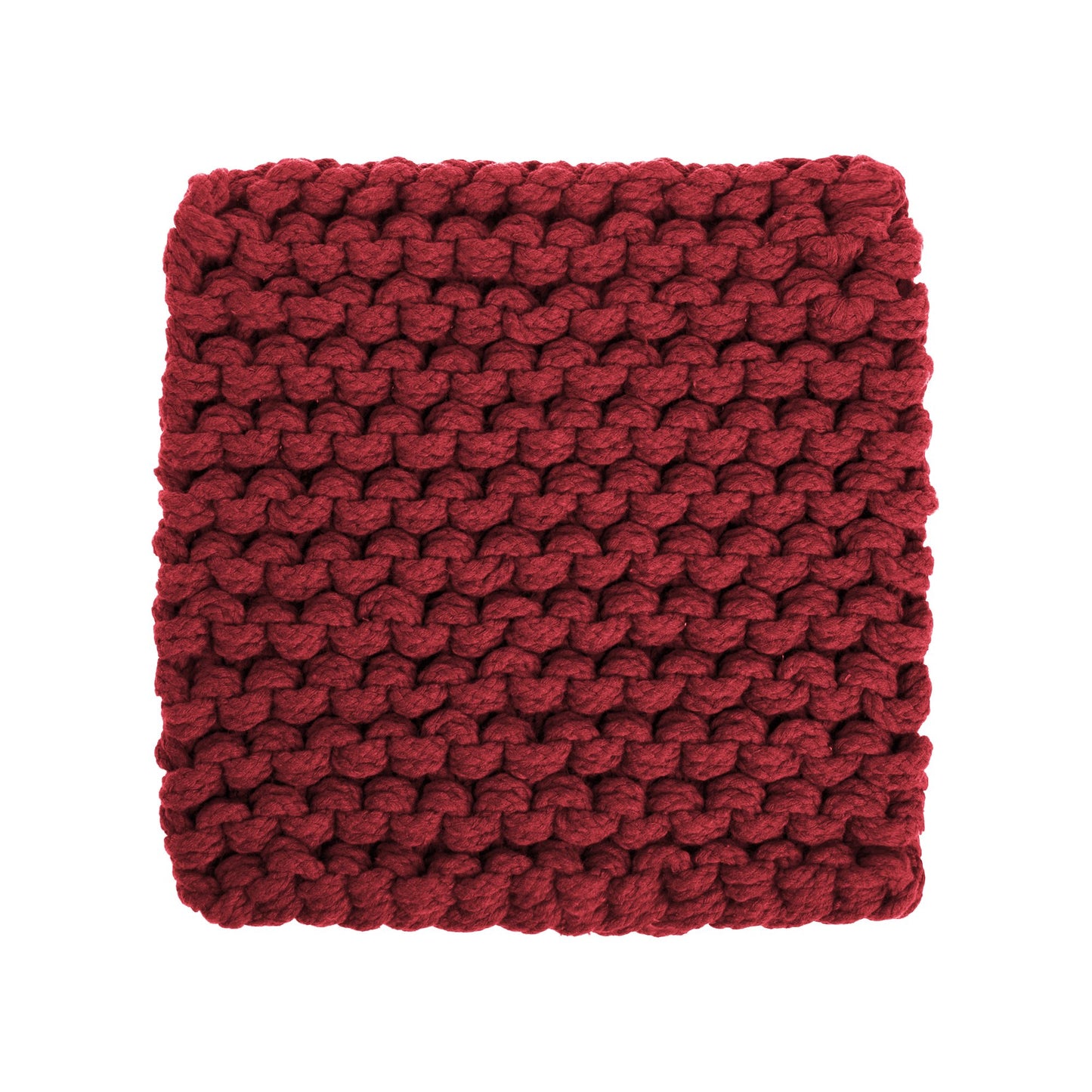 amostra de pontos / Tapete em tricô artesanal Vermelho, com fio 100% algodão. Dimensões: Largura - 150cm; Comprimento - 200cm. 